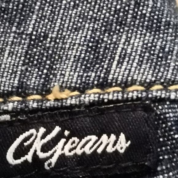 Calvin Klein Wide Leg Side Tie Denim Jeans 2 Boho 70s Look Festival Hippie EDM - Picture 7 of 12